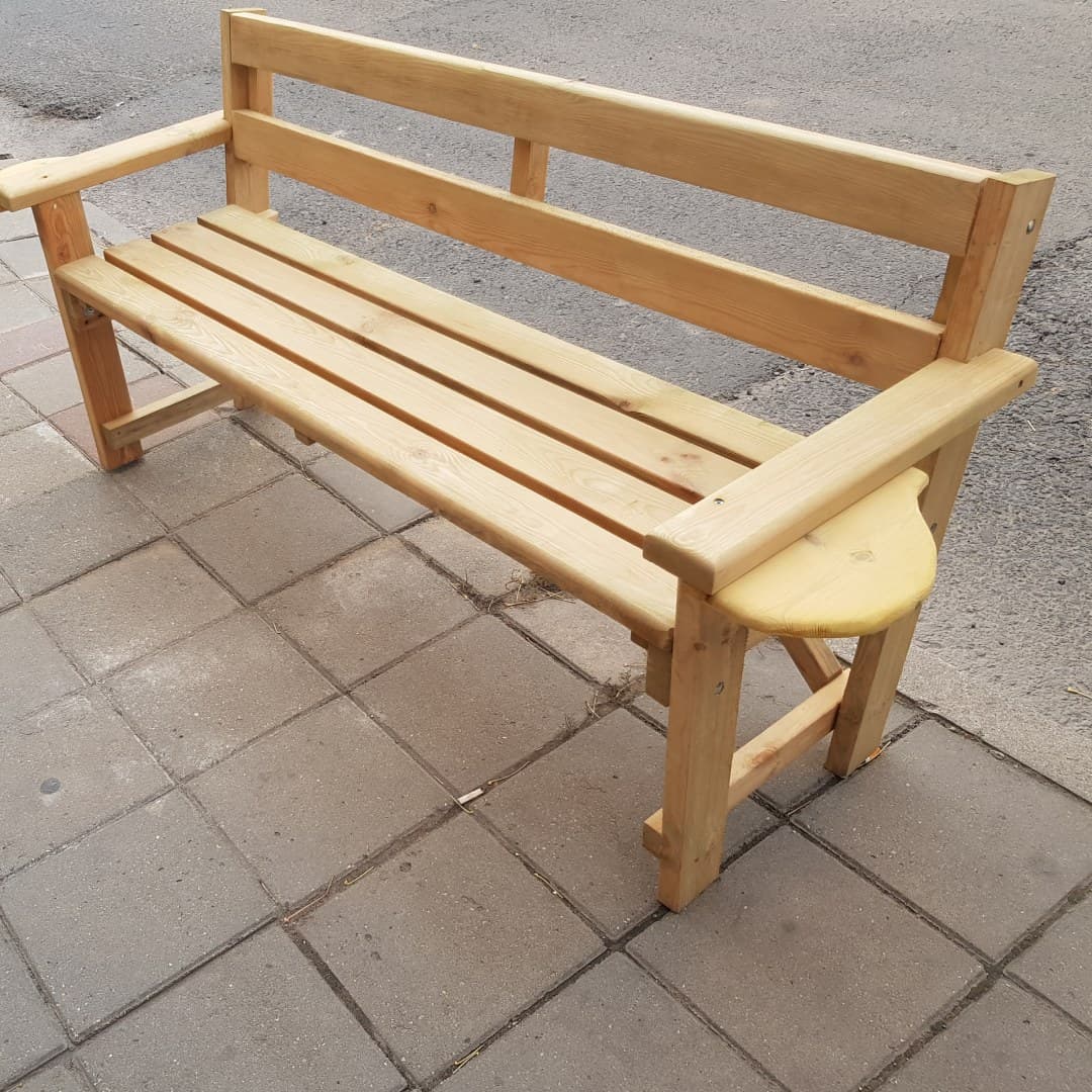 Ahşap Kolçaklı Bank küçük görsel 4