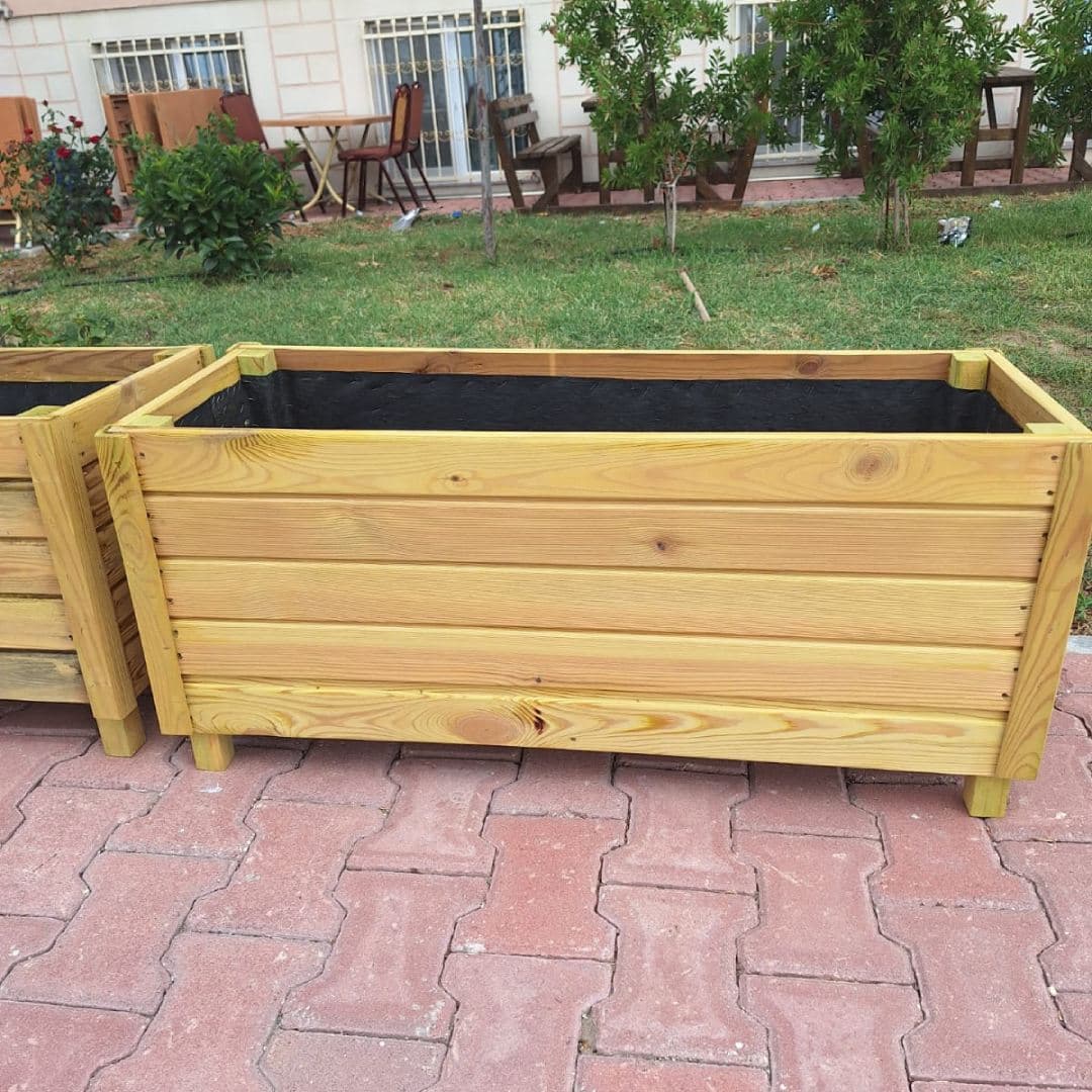 Ahşap Lambiri Saksı küçük görsel 6